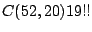 $C(52,20)19!!$